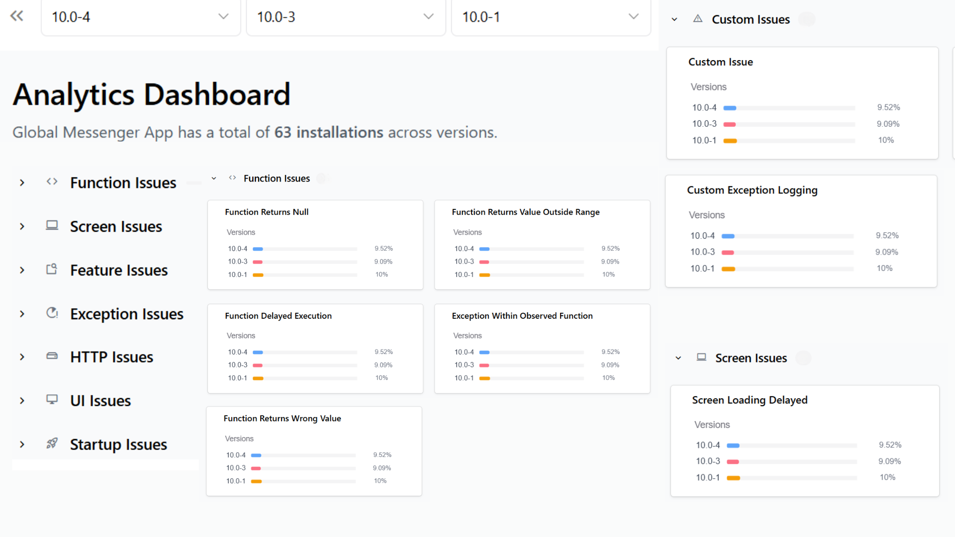 Version Analytics Main Screenshot